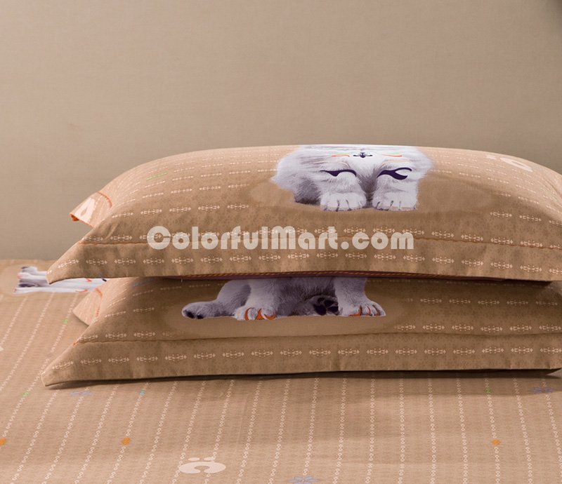 Puppy And Kitty Purple Teen Bedding College Dorm Bedding Kids Bedding - Click Image to Close