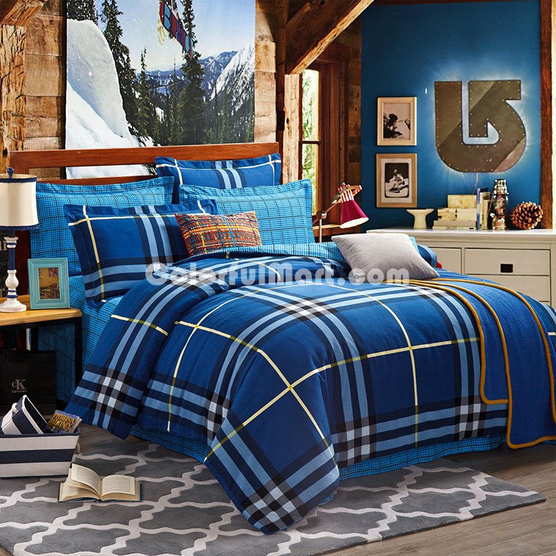 Scotland Blue Tartan Bedding Stripes And Plaids Bedding Teen Bedding - Click Image to Close