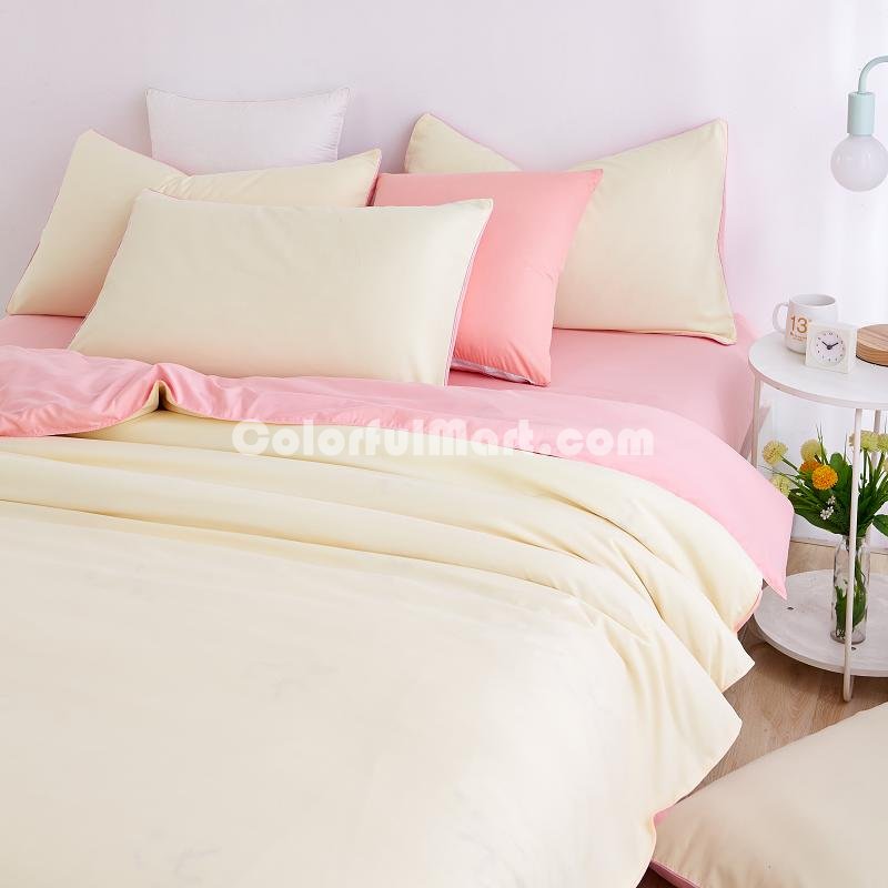 Coral Beige Bedding Set Duvet Cover Pillow Sham Flat Sheet Teen Kids Boys Girls Bedding - Click Image to Close