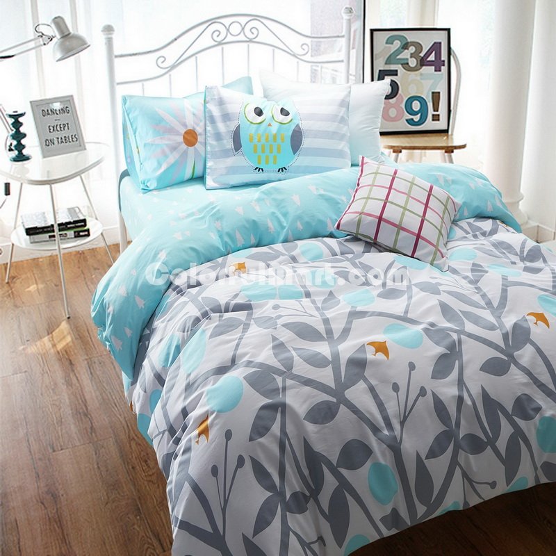 Silhouette Blue Bedding Kids Bedding Teen Bedding Dorm Bedding Gift Idea - Click Image to Close