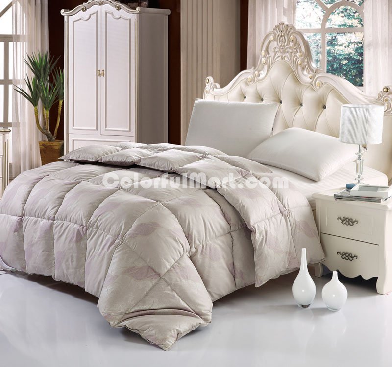 Story Of Little Town Gray Duck Down Comforter - Click Image to Close
