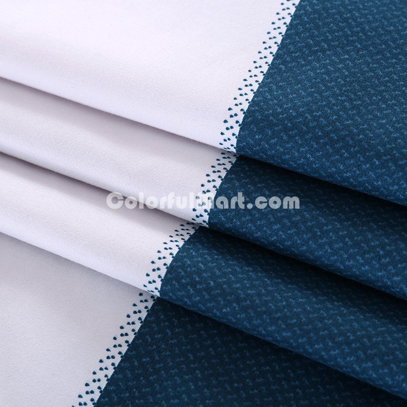 Stripes Blue Bedding Set Duvet Cover Pillow Sham Flat Sheet Teen Kids Boys Girls Bedding - Click Image to Close