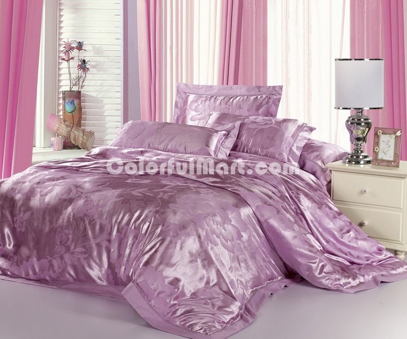 Purple Flowers Luxury Bedding Sets - Click Image to Close