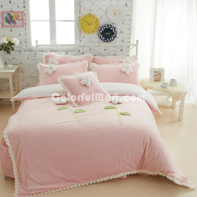 Sweet Princess Pink Velvet Bedding Girls Bedding Princess Bedding - Click Image to Close