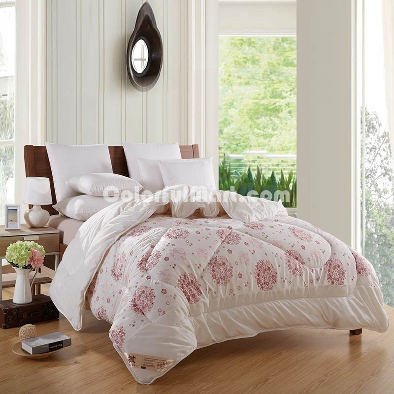 Fragrance Garden White Cashmere Comforter - Click Image to Close