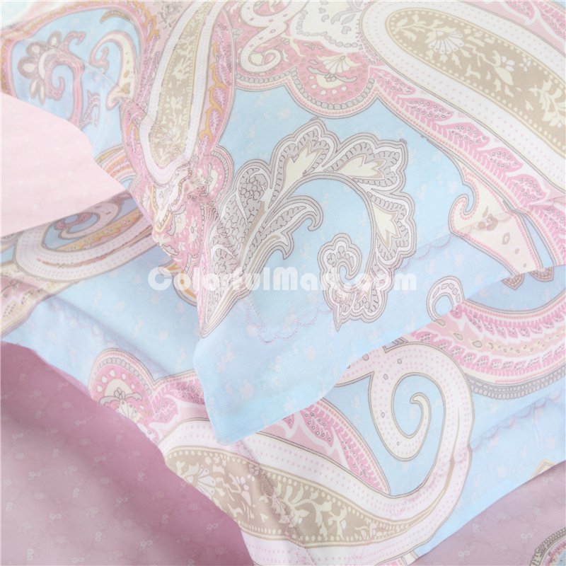 Jane Pink Bedding Set Girls Bedding Floral Bedding Duvet Cover Pillow Sham Flat Sheet Gift Idea - Click Image to Close