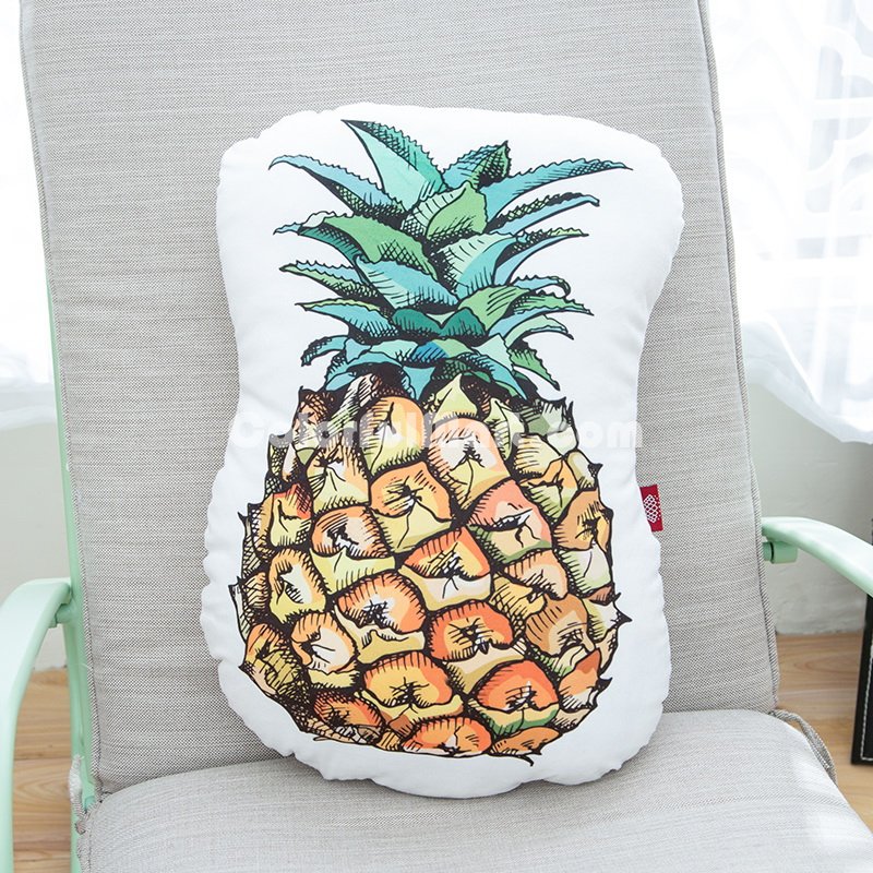 Pineapple White Pillow Decorative Pillow Throw Pillow Couch Pillow Accent Pillow Best Pillow Gift Idea - Click Image to Close