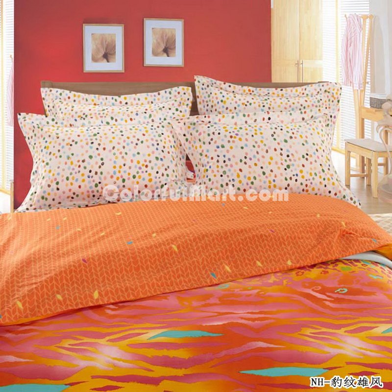 Cheetah Print Orange Teen Bedding Modern Bedding - Click Image to Close