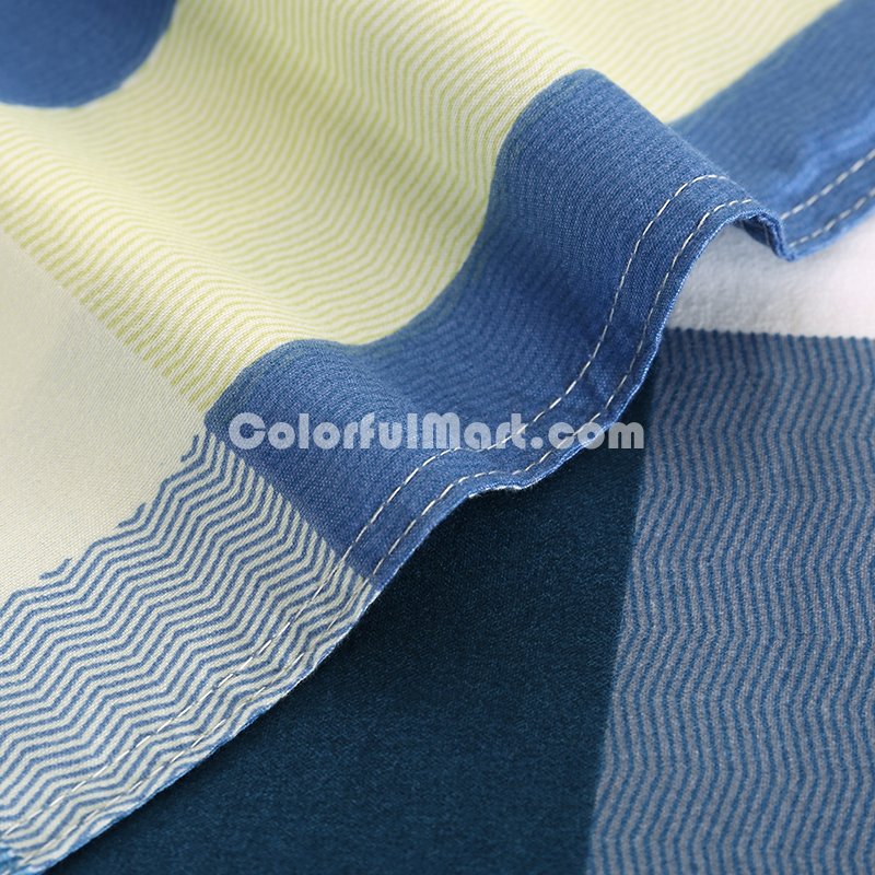 Tartan Blue Bedding Set Duvet Cover Pillow Sham Flat Sheet Teen Kids Boys Girls Bedding - Click Image to Close