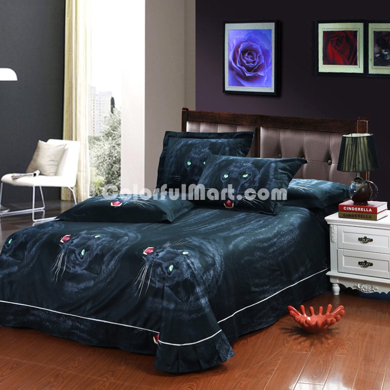 Gift Ideas Panther Black Bedding Sets Teen Bedding Dorm Bedding Duvet Cover Sets 3D Bedding Animal Print Bedding - Click Image to Close