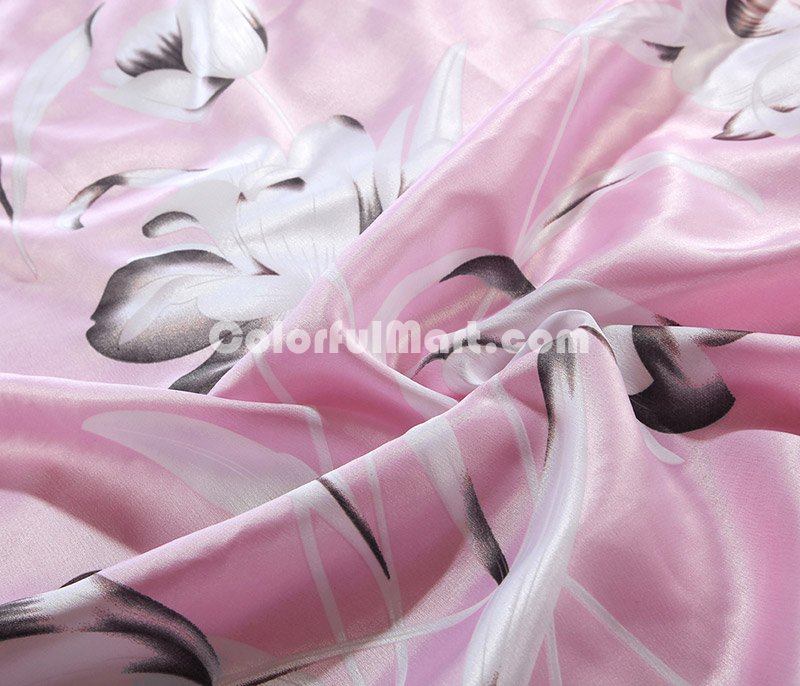 Lilium Casa Blanca Pink Silk Duvet Cover Set Silk Bedding - Click Image to Close