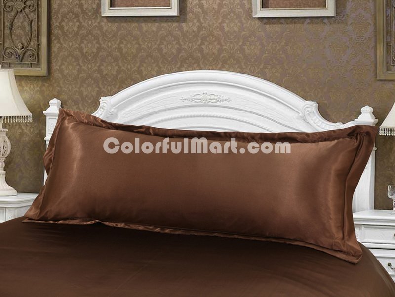 Dark Brown Silk Bedding Set Duvet Cover Silk Pillowcase Silk Sheet Luxury Bedding - Click Image to Close