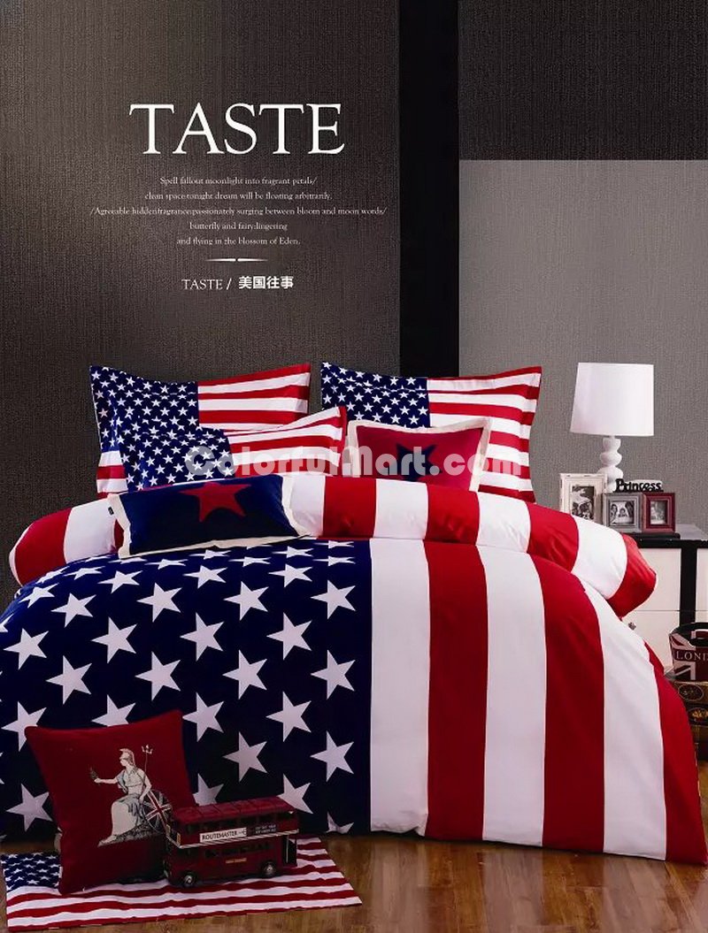 The Stars And The Stripes Blue Bedding Christmas Bedding Holiday Bedding - Click Image to Close