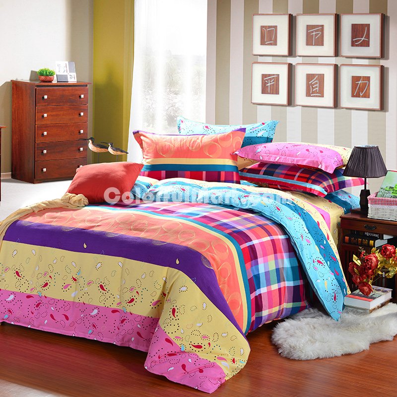 Wonderful Time Multi Bedding Modern Bedding Cotton Bedding Gift Idea - Click Image to Close