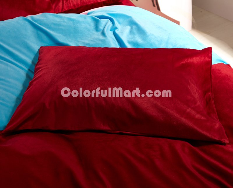 Love Contract Wine Velvet Bedding Modern Bedding Winter Bedding - Click Image to Close