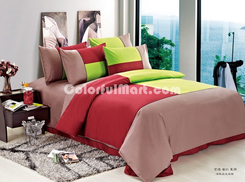 Grey Red And Green Teen Bedding Kids Bedding - Click Image to Close