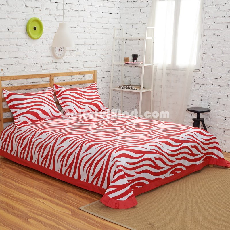 Zebra Print Red Bedding Kids Bedding Teen Bedding Dorm Bedding Gift Idea - Click Image to Close