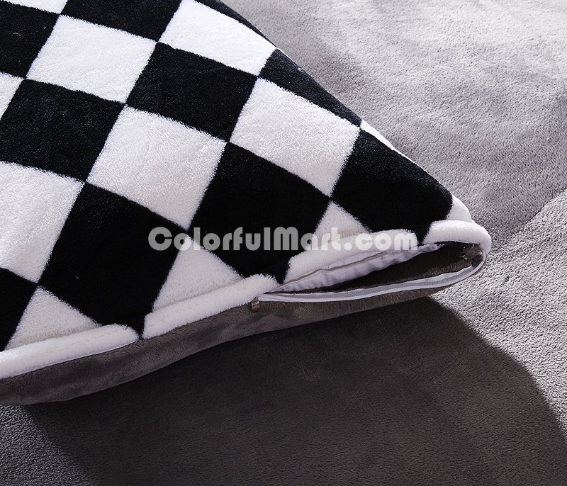 Black And White Black Bedding Set Winter Bedding Flannel Bedding Teen Bedding Kids Bedding - Click Image to Close