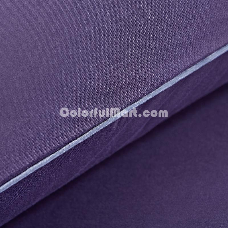 Solid Dark Purple Bedding Set Duvet Cover Pillow Sham Flat Sheet Teen Kids Boys Girls Bedding - Click Image to Close