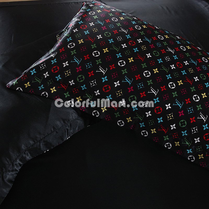 Eternal Love Black Duvet Cover Set Silk Bedding Luxury Bedding - Click Image to Close