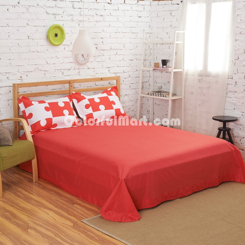Jigsaw Puzzles Red Bedding Kids Bedding Teen Bedding Dorm Bedding Gift Idea - Click Image to Close