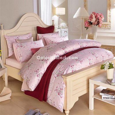 Hathaway Light Pink Bedding Egyptian Cotton Bedding Luxury Bedding Duvet Cover Set