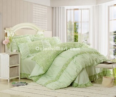 Flower Language Green Girls Bedding Sets