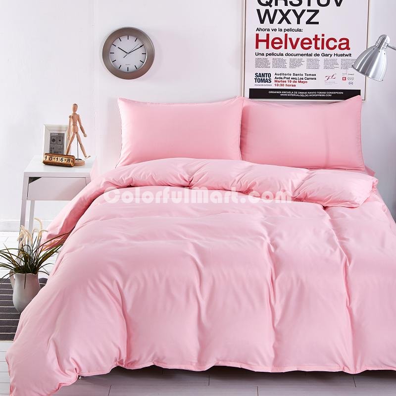 Solid Coral Bedding Set Duvet Cover Pillow Sham Flat Sheet Teen Kids Boys Girls Bedding - Click Image to Close