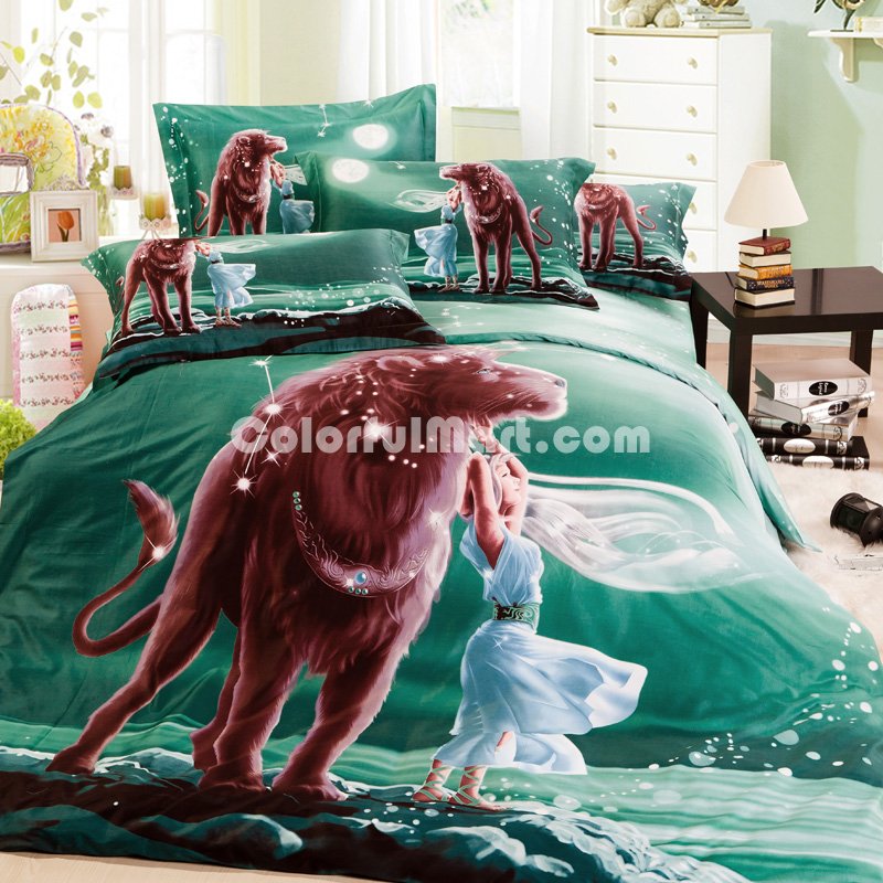 Leo Oil Painting Style Zodiac Signs Bedding Set - Click Image to Close