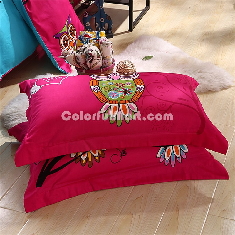 The Owl Family Blue Bedding Set Kids Bedding Duvet Cover Set Gift Idea - Click Image to Close