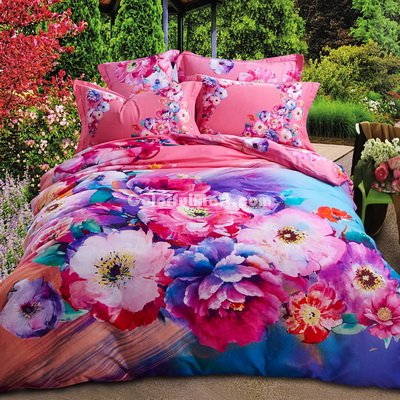 Rich Garden Red Bedding Set Modern Bedding Collection Floral Bedding Stripe And Plaid Bedding Christmas Gift Idea