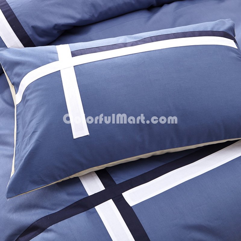 Elegance Blue Modern Bedding College Dorm Bedding - Click Image to Close