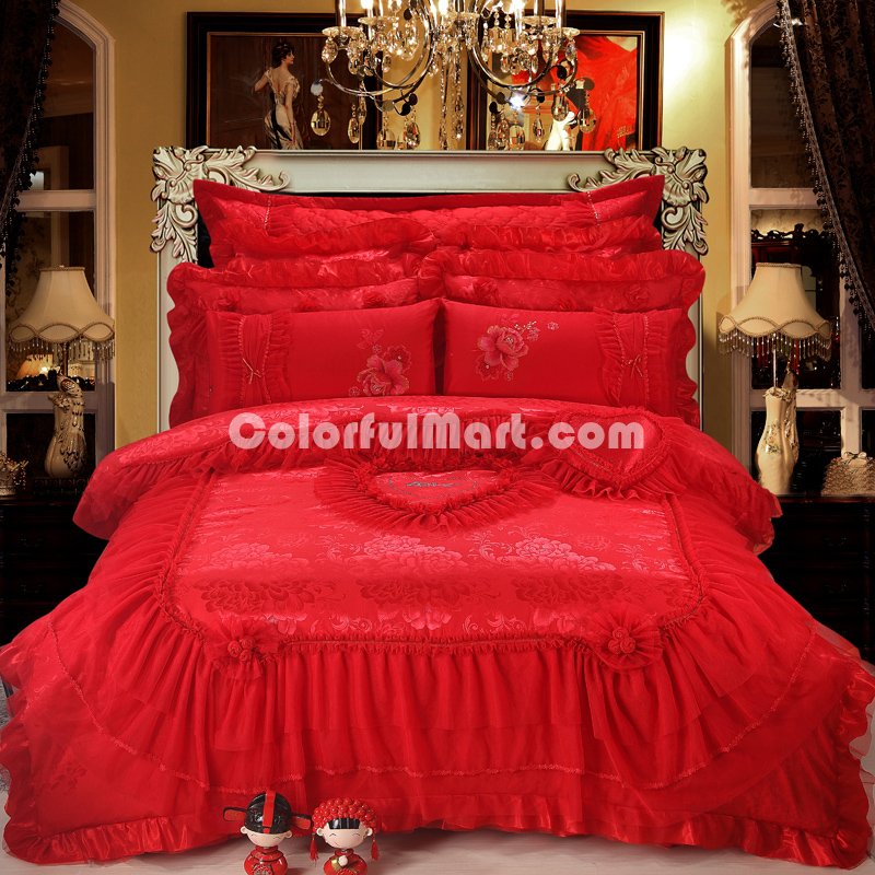 Amazing Gift Happy Event Red Bedding Set Princess Bedding Girls Bedding Wedding Bedding Luxury Bedding - Click Image to Close