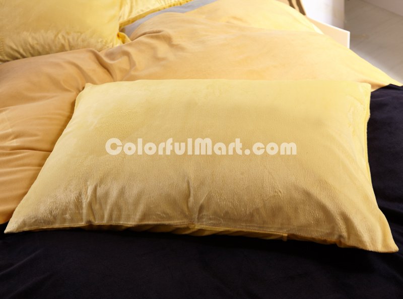 Lovers In The Attic Yellow Velvet Bedding Modern Bedding Winter Bedding - Click Image to Close