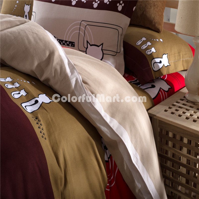 Miss Meow Multi Bedding Modern Bedding Cotton Bedding Gift Idea - Click Image to Close