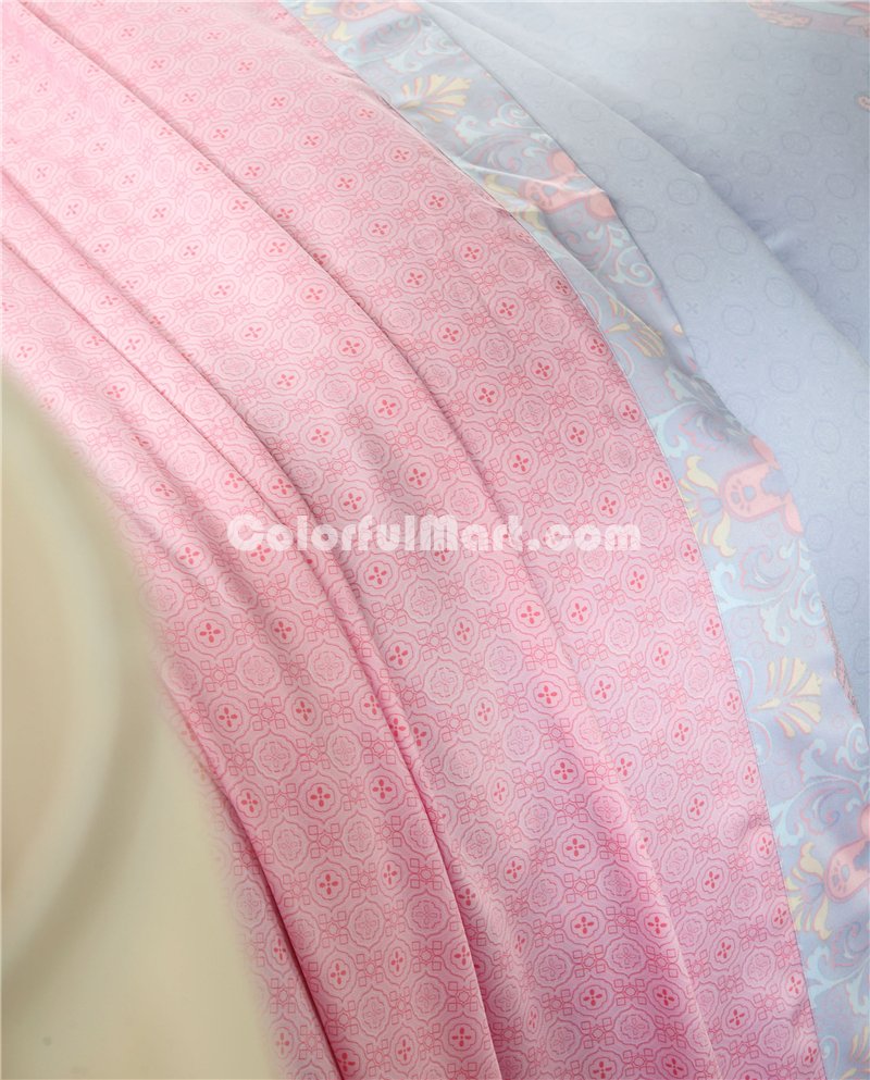 April Pink Bedding Set Girls Bedding Floral Bedding Duvet Cover Pillow Sham Flat Sheet Gift Idea - Click Image to Close