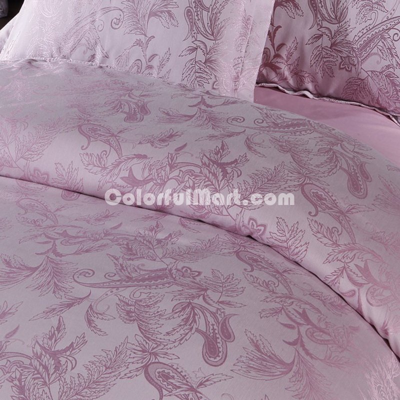 Charming Life Pink Jacquard Damask Luxury Bedding - Click Image to Close