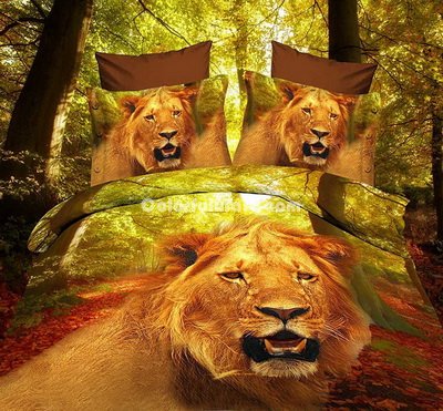 Lion Green Bedding 3D Duvet Cover Set