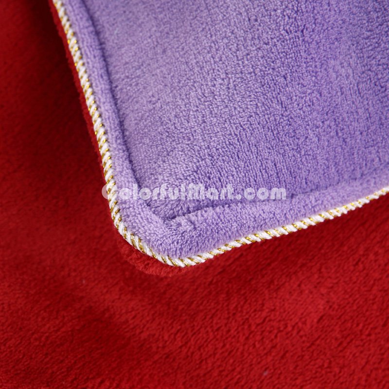 Red Purple Coral Fleece Bedding Teen Bedding - Click Image to Close