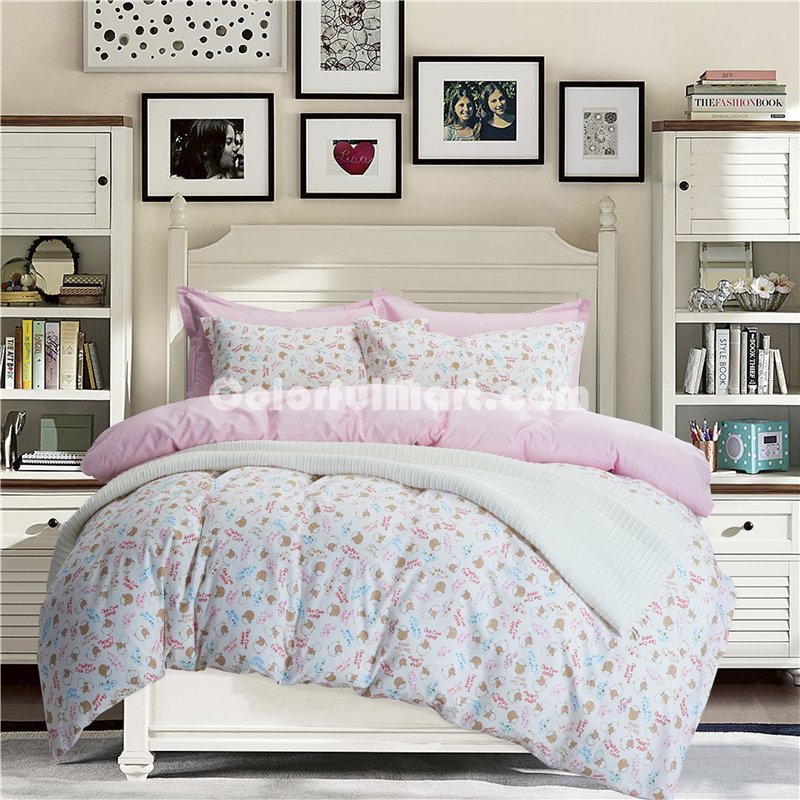 Little Sheep Pink Bedding Set Teen Bedding Dorm Bedding Bedding Collection Gift Idea - Click Image to Close