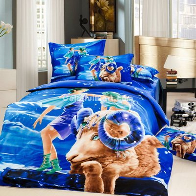 Aries Oil Painting Style Zodiac Signs Bedding Set