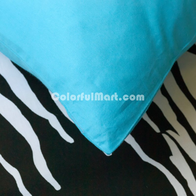 I Love Zebra Blue Zebra Print Bedding Animal Print Bedding Duvet Cover Set - Click Image to Close