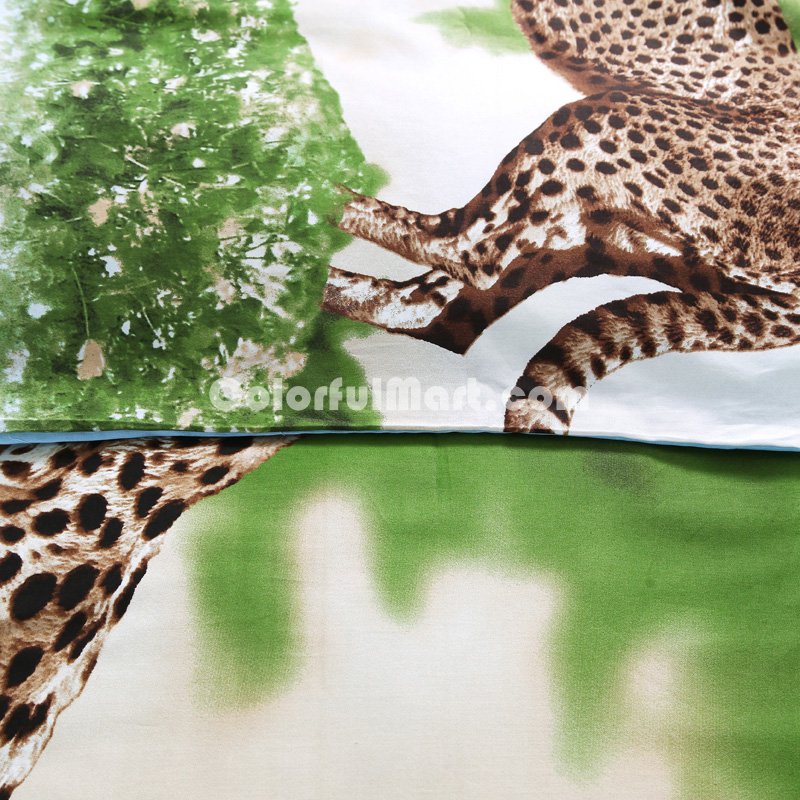Gift Ideas Cheetah Green Bedding Sets Teen Bedding Dorm Bedding Duvet Cover Sets 3D Bedding Animal Print Bedding - Click Image to Close