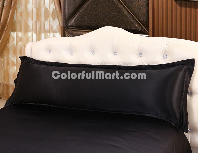 Black Silk Bedding Set Duvet Cover Silk Pillowcase Silk Sheet Luxury Bedding - Click Image to Close