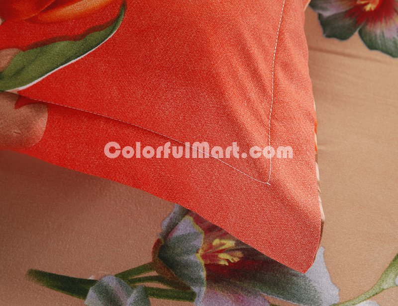 Tulip Orange Bedding 3D Duvet Cover Set - Click Image to Close