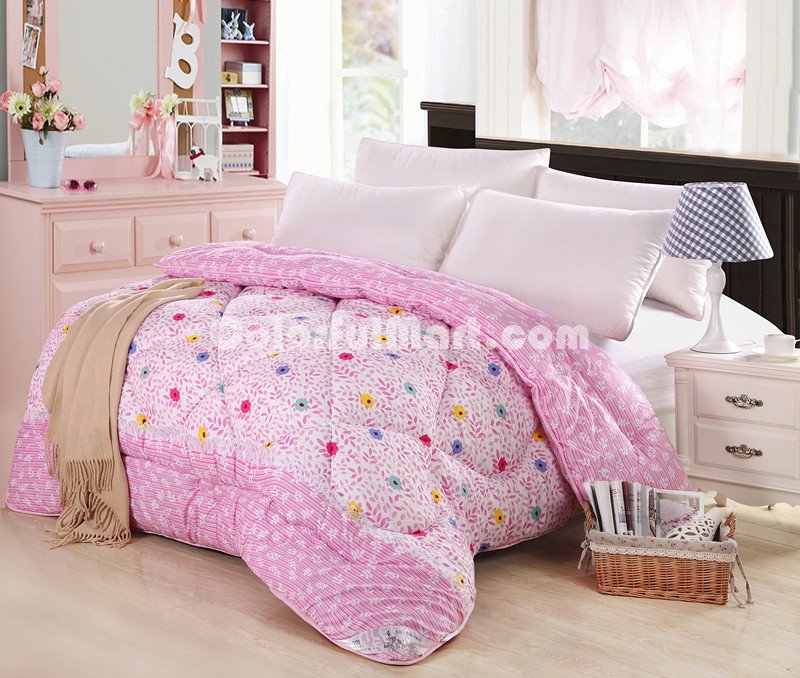 Flowers Blooming Pink Comforter - Click Image to Close