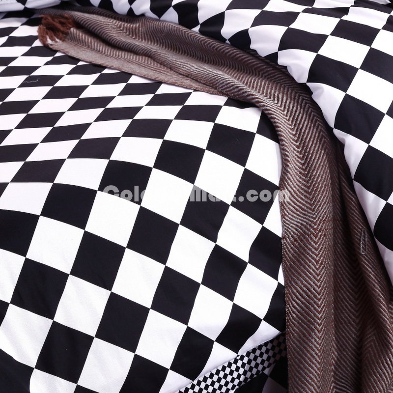 Ronnie Skew Lattices Black And White Bedding Classic Bedding - Click Image to Close