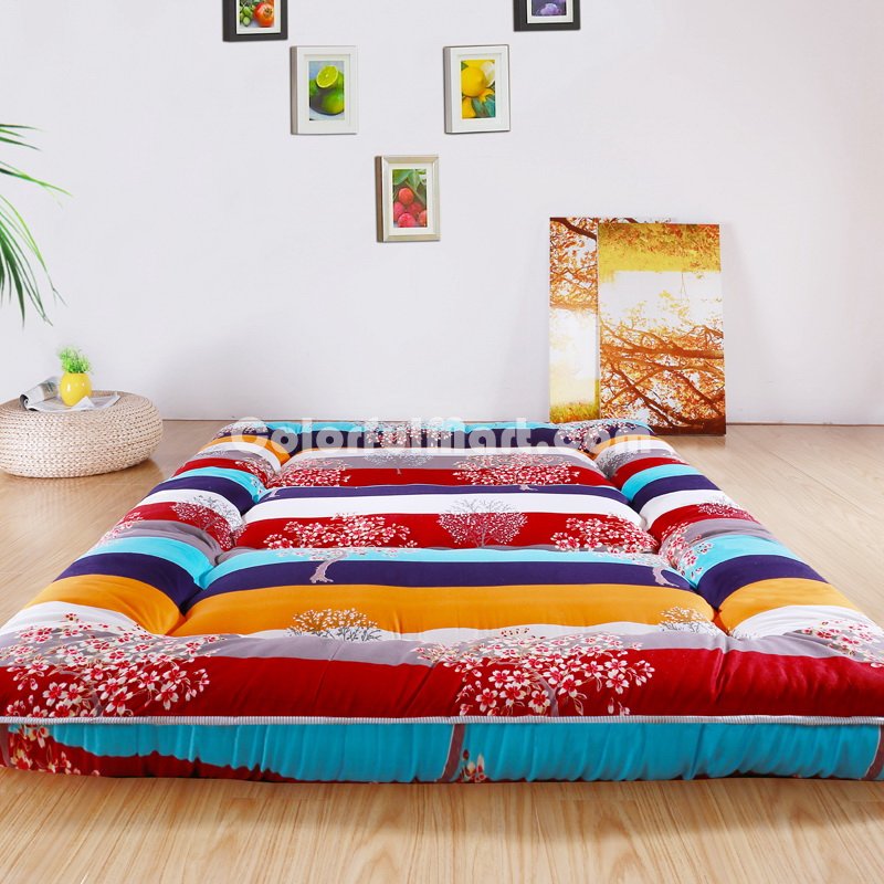 Colorful Trees Red Futon Tatami Mat Japanese Futon Mattress Cheap Futons For Sale Christmas Gift Idea Present For Kids - Click Image to Close