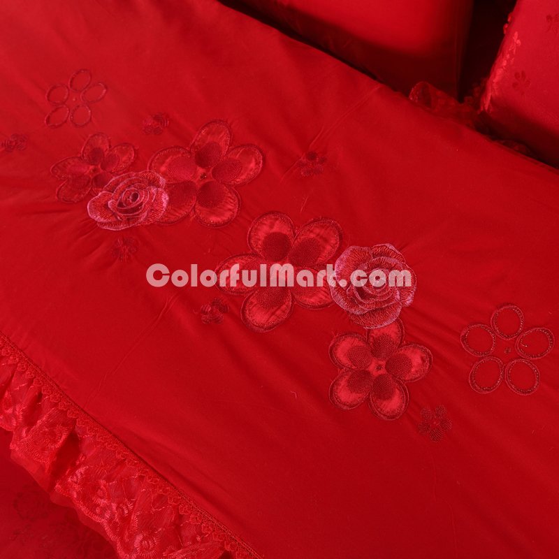 Amazing Gift Being In Full Flower Red Bedding Set Princess Bedding Girls Bedding Wedding Bedding Luxury Bedding - Click Image to Close