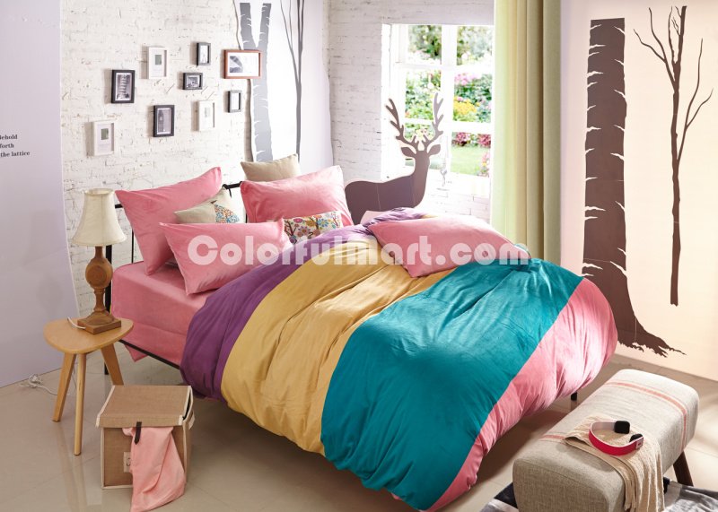 Corner With Love Pink Velvet Bedding Modern Bedding Winter Bedding - Click Image to Close